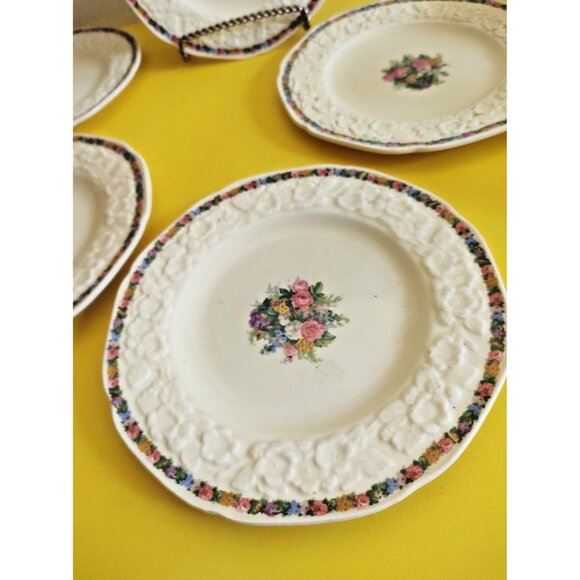 Antique Crown Ducal Butter plates 6 1/8" Gainsborough pattern 1920's (set of 5) - Picture 8 of 12